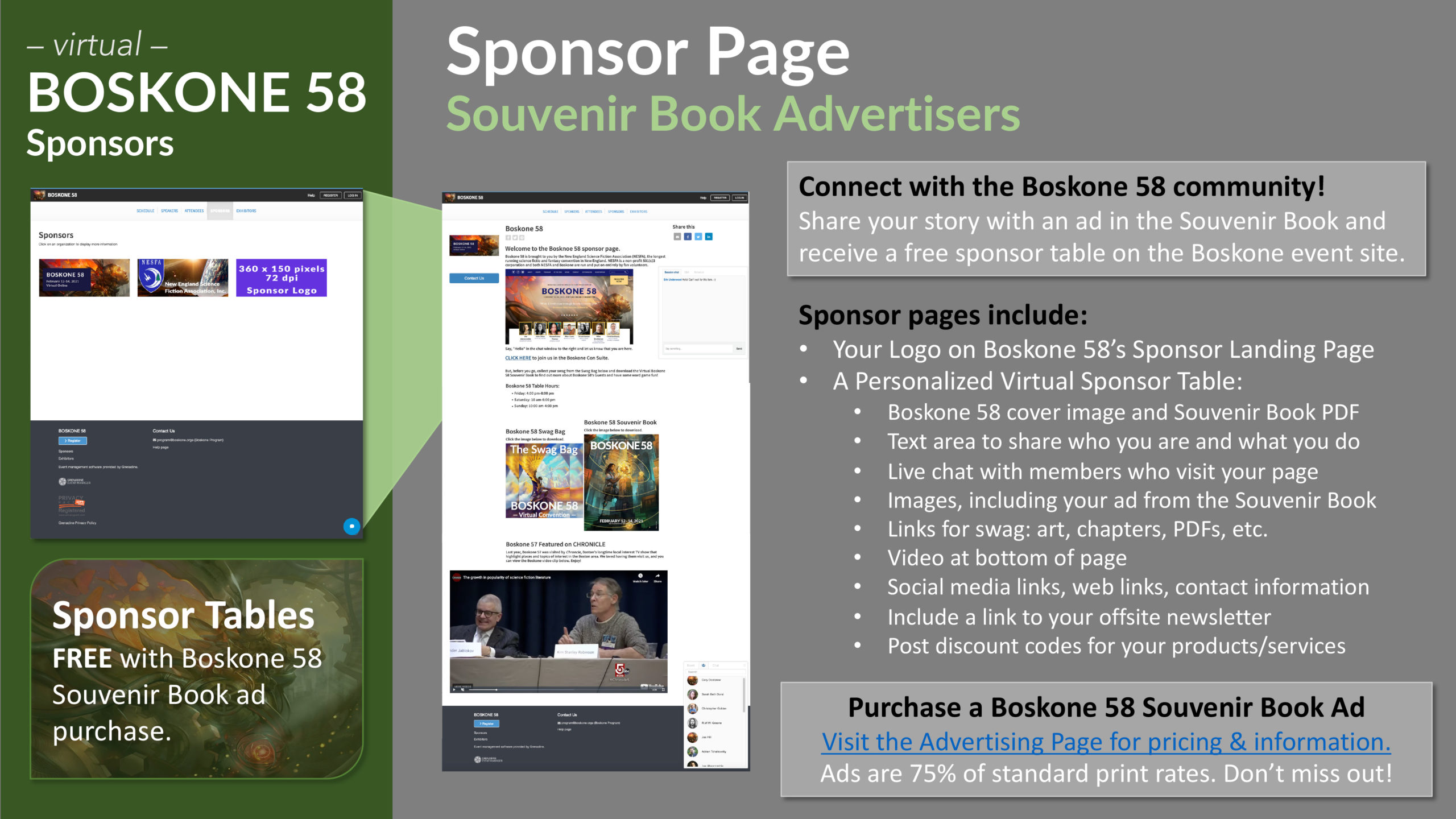 Boskone 58 Sponsor Tables